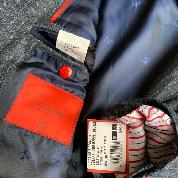 Isaia Napoli bluish Gray 100% wool 46L(56 8L) suit - Picture 2 of 8